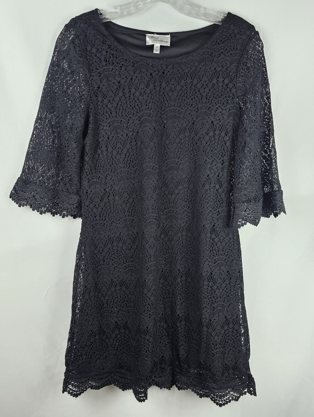 Allison Brittney Black Lace Shift Dress Sm Boho Dark Feminine